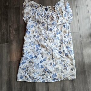 GAP Women's Short Dress Ruffle Floral Flutter Sleeve with pockets Size XS petite